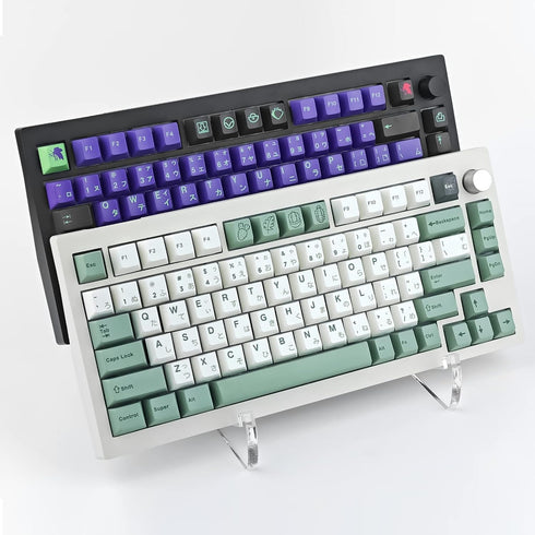 2 Tier Acrylic Keyboard Display Stand, Transparent Clear Keyboard Holder Keyboard Stand for Desktop, Computer Keyboard Stand Acrylic Desk Accessor...