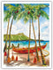 A Peaceful Voyage - Hawaiian Canoe (Wa‘a) - Diamond Head Crater - From an Original Watercolor Painting by Peggy Chun - Master Art Print (Unframed)...