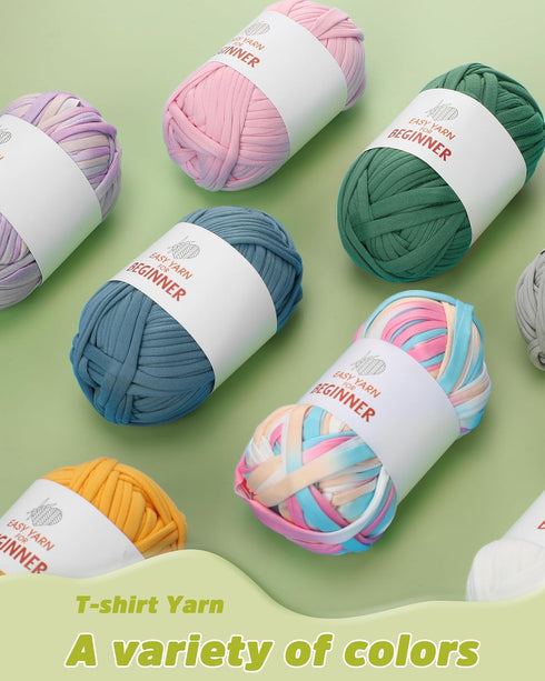 T-Shirt Yarn for Croheting Knitting - Tshirt Yarn for Slippers Storage Baskets Projects Bags Blanket Cushions, T shirt yarn 100g×2 (3.5oz×2), DIY ...