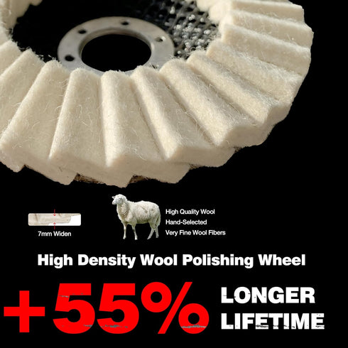 5 Pack Felt Flap Disc Abrasives 4-1/2" x 7/8" Arbor, Wool Polishing Wheel Disc Buffing Wheel for Angle Grinder...