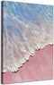 Pink Beach Canvas Wall Art Abstract Blue Ocean Poster White Wave Picture Pink Blue Seascape Canvas Abstract Landscape Painting Pink Blue Abstract ...