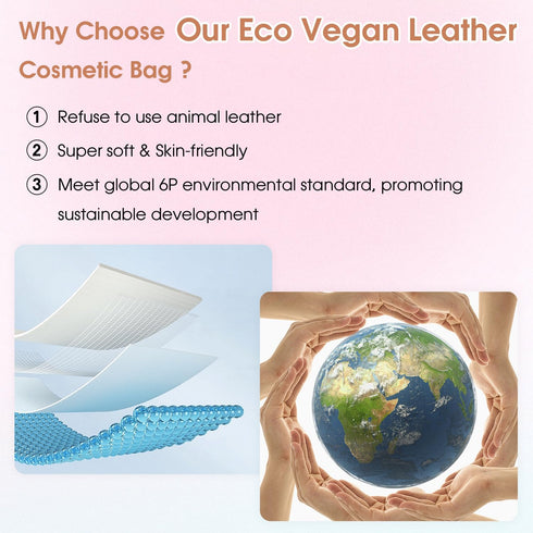 Wandering Nature Cosmetic Bag Makeup Toiletry Pouch for Women with Portable Flip & Double Zipper for Travel Toiletry Bag, Beige...