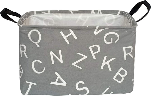 Rectangular Storage Bin Shelf Basket Canvas Fabric Toy Box,Waterproof Coating Nursery Hamper with Handles,Gift Basket for Home,Office,Clothes,Book...