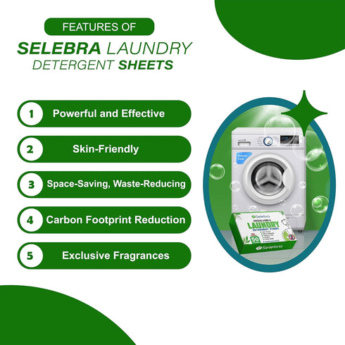Eco Sheets Laundry Detergent with 5 Different Scents (100 Loads) 50 Strips Fresh Scent Plastic-Free, Liquid-Free Technology - Detergent Strips for...