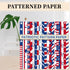Whaline 40 Sheets Patriotic Pattern Paper Star Fireworks Stripe Scrapbook Specialty Paper 4th of July Double Sided Craft Paper for Independence Da...