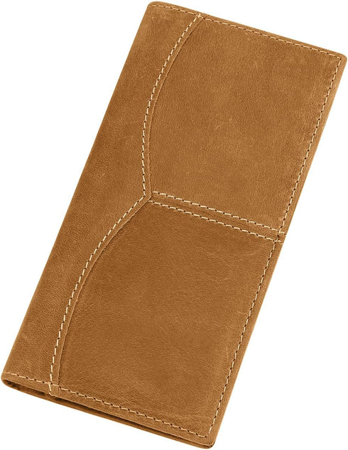 Itslife Men's RFID Vintage Look Genuine Leather Long Bifold Wallet Checkbook Wallets for Men...