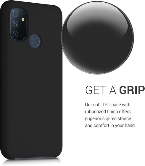kwmobile Case Compatible with OnePlus Nord N100 Case - TPU Silicone Phone Cover with Soft Finish - Black...