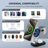 3 in 1 Magnetic Wireless Chargers for iPhone Devices,Fast Foldable Mag-Safe Charger Stand with Night Light for iPhone 15/14/13/12 Series,iWatch Ul...