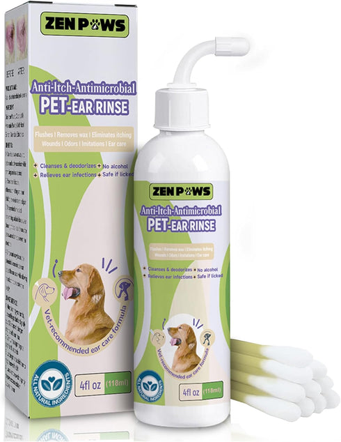 Dog and Cat Ear Cleaner Solution – Ear Drops - - Advanced Veterinary Formula. Remove Wax and Build up and Relieve Itchiness - Alcohol-Free...