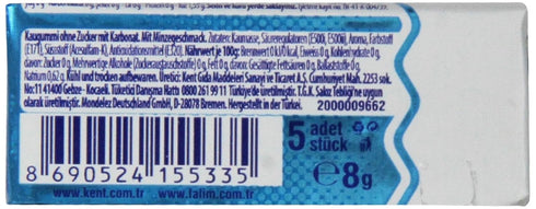 Falim Sugarless Plain Gum with Carbonat and mint aromatic, 20 Pack, 100 Pieces Each...