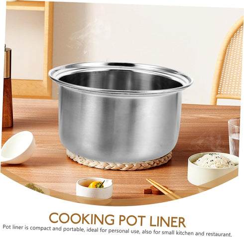 Ciieeo Small Hot Pot Liner Stainless Steel Cookware Rice Maker Pan Nonstick Cookware Rice Inner Tank Rice Cooker Pressure Pot Rice Cooking Pan Ind...