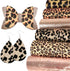 Leopard Printed Faux Leather Sheet Metallic Burst Crack Synthetic Leather Fabric Assorted 6 PCS 7.7" x 12.9" (20 cm x 33 cm) for Hair Accessories ...