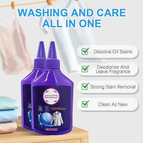 New Laundry Stain Remover,240ml Clothes Oil Stain Remover,Stubborn Stains Cleaner,Enzyme Cleaner,Laundry Detergent,Enzyme Laundry Stain Remover,St...