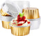 EUSOAR Disposable Ramekins Aluminum Foil, Gold 25Packs 5oz Baking Cups with Lids Mini Muffin Liners, Dessert Cheesecake Pan Creme Brulee Cupcake C...