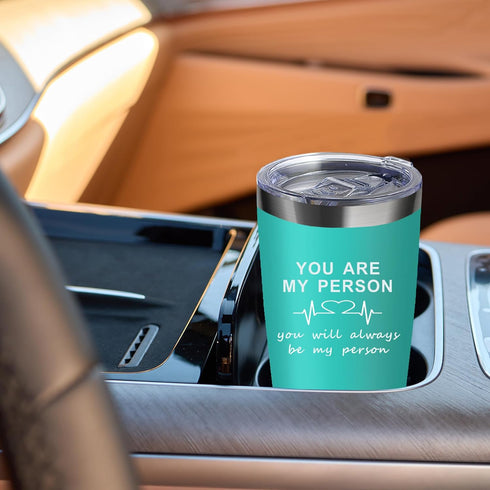 ATHAND You Are My Person,Greys Anatomy Merch,20 Oz Insulated Stainless Steel Iced Coffee Tumbler With Lid Straw And Brush,Funny Travel Coffee Mug ...