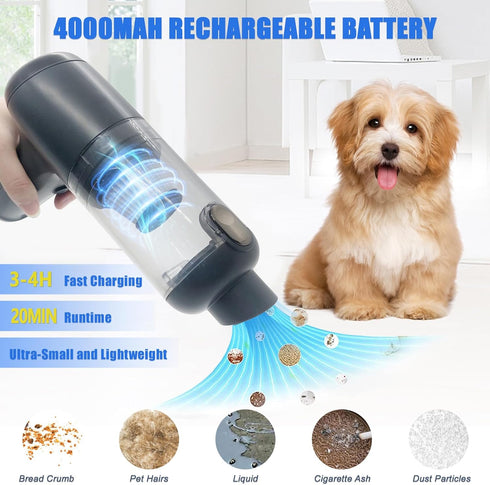 Mini Handheld Vacuum Cordless, Car Vacuum Cleaner Portable Rechargeable 3 in 1 Dust Buster & Air Blower & Pump, High Power Small Car Vacuum Cordle...