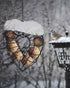 Hanging Wild Bird Feeder, Suet Ball Bird Feed Dispenser, Suet Ball Holder for Outside, Fat Ball Feeder, Heart Shaped...