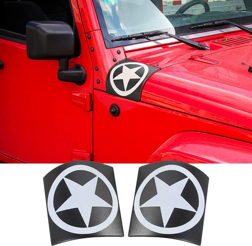 JeCar Cowl Body Armor Cowl Cover Side Guards for 2007-2017 Jeep Wrangler JK & Unlimited - Pair (White)...