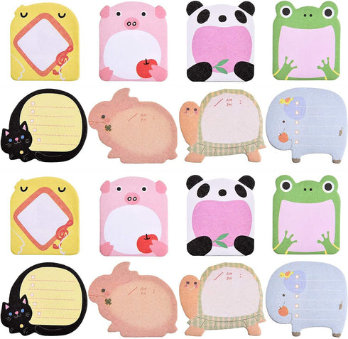 16 Pieces Cute Sticky Notes Cartoon Animal Sticky Notes Kawaii Self Sticky Memo Pads Notes for Kids Students Home School Office Easter Bunny Gifts...