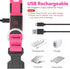 LED Dog Collar, Light Up Dog Collar Adjustable USB Rechargeable Super Bright Safety Light Glowing Collars for Dogs (Large, Pink)...