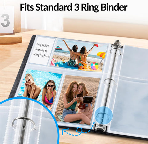 35 Pack 4x6 Photo Sleeves for 3 Ring Binder-for 210 Photos, Clear Photo Album Refill Pages, Acid Free Plastic Archival Photo Protector Sleeves, Ph...
