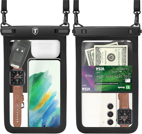 Double Space Waterproof Phone Pouch Case for Motorola Moto G Stylus G Power G 5G G Pure G Play Edge, 8.5" Large Underwater Phone Holder Cellphone ...