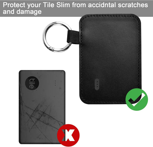 Xxerciz Case for Tile Slim 2022/Tile Slim 2020 Tracker, Bluetooth Tracker Anti-Scratch Protective Cover with Keychain, Protable Item Case Cover Ho...