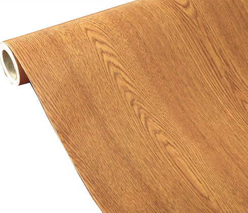 TOOLDECO Peel Stick Wood Grain Wallpaper Countertop Paper Funitures Decorative Vinyl Sticker (15.8X79Inch, Light orange shade) (15.8Inch*79Inch)...