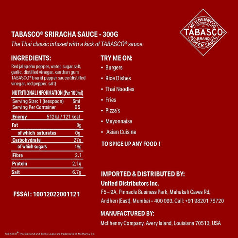 TOBASCO Sriracha Sauce, 256 ML...