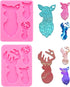 2Pcs Epoxy Resin Molds, Deer Family Resin Silicone Molds Keychain Resin Mold Silicone Molds for Resin Shiny Glossy Reindeer Family Epoxy Resin Cra...