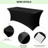 Obstal Spandex Table Cover 6ft Fitted Tablecloth Rectangular - Black Rectangle Folding Table Cloth for Birthday Party Wedding Banquet, 72L x 30W I...