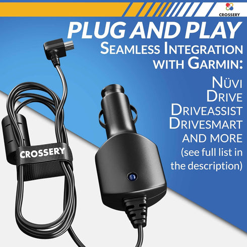 Car Charger Power Cord for Garmin Nuvi GPS, Garmin GPS Power Cord Replacement, Mini USB Charging Cable fit for Garmin Nuvi, Dezl, Drive, DriveSmar...
