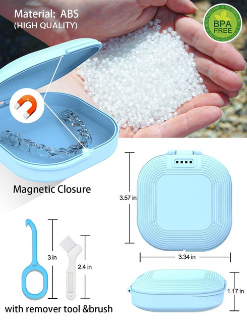 HEMILAB® Retainer Case, Slim Aligner Case with Vent Holes, Compatible with Invisalign, Mouth Guard Case, Cute Retainer Case with Retainer Removal ...