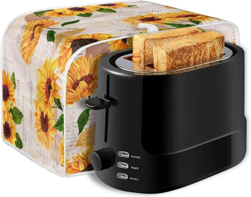 Sunflower 2 Slice Toaster Covers, Small Kitchen Appliance Toasters with Top Hook Durable Kitchen Protection Decorative Accessories Lightweight Uni...