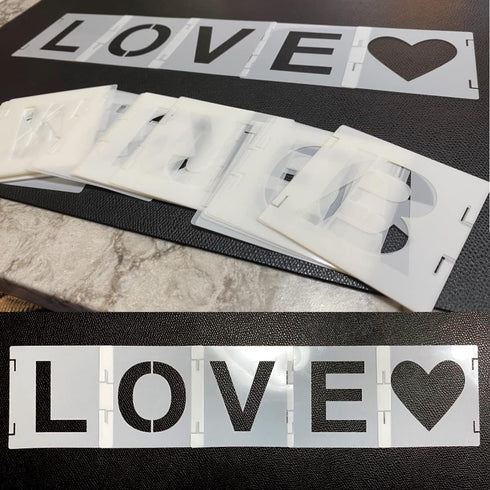 1 Inch Letter Stencils Symbol Numbers Craft Stencils, 42 Pcs Alphabet Stencils Letter Stencil Interlocking Stencil Kit Reusable Plastic Stencils L...