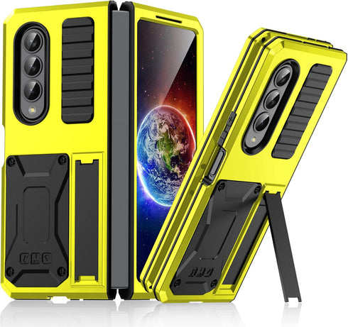 for Samsung Galaxy Z Fold 4 5G Case,Life Waterproof Shockproof Hard Case Aluminum Metal Military Heavy Duty Sturdy Protector Cover for Samsung Gal...