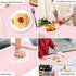 Pink Baking Mat-Multipurpose Kid Placemat Reusable Kitchen Countertop Mat Dough Pad with Raised Edges Silicone Heat Resistant Mat for Air Fryer (1...