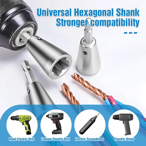 Wire Twister Tool for Drill, 2024 Upgrades Wire Nut Twister for Drill Profession Electricians Tool, 6MM Hex Shank Cable Wire Twisting Tool Wire Tw...