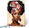 Black Woman African Wear Traditional Headscarf Paint by Numbers Kits 16x20 inch Canvas DIY Oil Painting for Kids, Students, Adults Beginner with B...