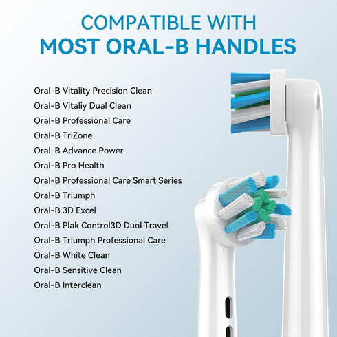 Electric Toothbrush Replacement 4 Pack Professional Toothbrush Heads Refills for Family Gum Care, Twisted & Angled Bristles for Deeper Plaque Remo...