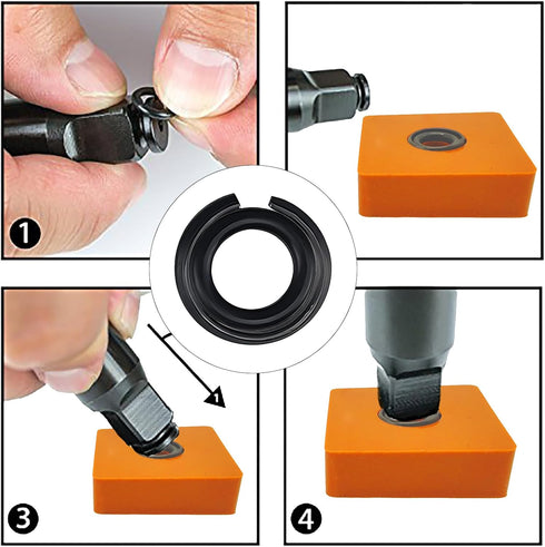 (10+10Sets) 1/2" and 3/8" Impact Wrench Retainer Rings Clip with O-ring, Compatible With Milwaukee Electric/Pneumatic Type Impact Wrench, Includin...