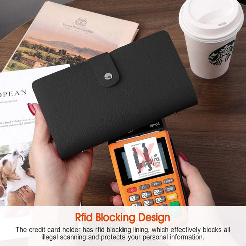 RFID Credit Card Holder for Women & Men, Large Business Card Holder and Credit Card Organizer, Credit Card Organizer with 96 Card Slots,Store All ...