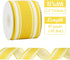 HUIHUANG Yellow Stripe Ribbon Wired Edge Craft Ribbon Yellow Burlap Ribbon Summer Lemon Wreath Ribbon 2.5 Inch X 10 Yards for DIY Crafts Bows Wrea...
