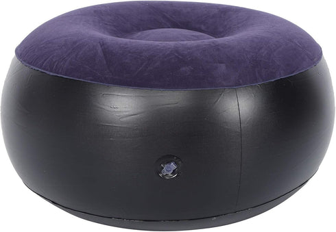 Indoor Outdoor Inflatable Stool, Footstool Leg Rest Pillow Car Flocking Couch Round Air Ottoman Cushion Fast Inflating Chair Travel Accessories fo...