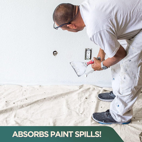 All Purpose Canvas Drop Cloth by CCS CHICAGO CANVAS & SUPPLY - Paint Tarp, Canvas Fabric, Drop Cloth Curtains, Paint Drop Cloth, Washable & Reusab...