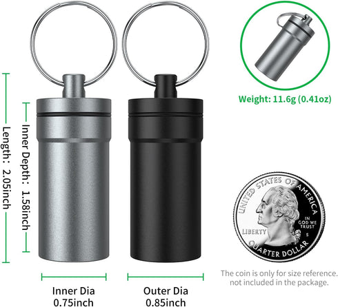 Portable Ear Plug Carrying Case, Urekt Waterproof Metal Earplug Case Keychain Container Holder?2 Pack?......