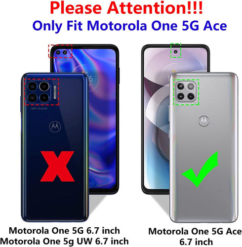 Military Grade Drop Impact for Moto One 5G Ace Case Motorola One 5G Ace G 5G Case 360 Metal Rotating Ring Kickstand Holder Armor Heavy Duty Shockp...