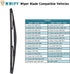 14" Rear Windshield Wiper Blade for Infiniti EX35 08-12, for Infiniti QX50 QX70 14-17, for Honda CR-V 07-11, for Nissan Murano 03-08, for Subaru F...