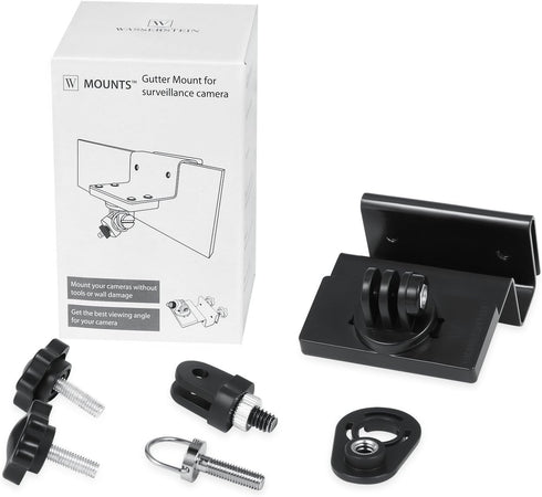 Wasserstein Weatherproof Gutter Mount with Universal Screw Adapter - Compatible with Blink Outdoor/Outdoor 4/XT/XT2 (1-Pack, Black)...