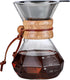 Pour Over Coffee Maker with Reusable Stainless Steel Drip Filter, Lead-Free Borosilicate Glass Coffee Carafe with Modern Wooden Collar for 1-2Cup,...